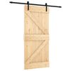 vidaXL Ușă glisantă Natural și Negru 95 x 210 cm Lemn de Pin Solid
