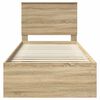 vidaXL Cadru de pat cu headboard Sonoma 100 x 200 cm Lemn de pin masiv