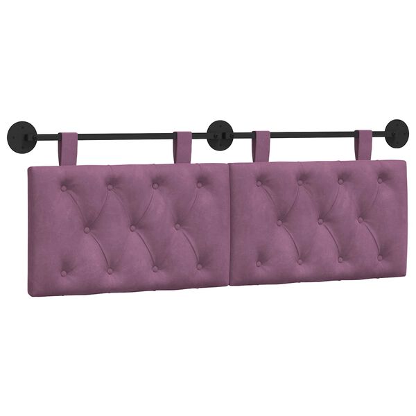 vidaXL Cap de pat suspendat Pe perete Violet 150 x 55 x 7 cm Catifea