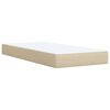 vidaXL Pat box spring cu saltea, crem, 90x190 cm, textil