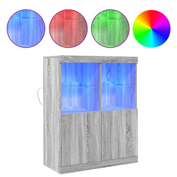 vidaXL Bufetă gri Sonoma 81x37x100 cm din lemn prelucrat