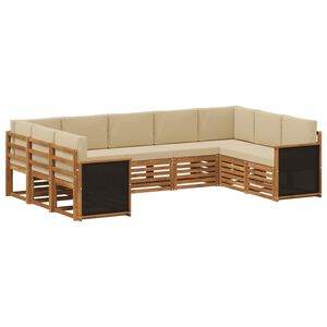 vidaXL Set canapea sectională cu pernă 7 pcs natural
