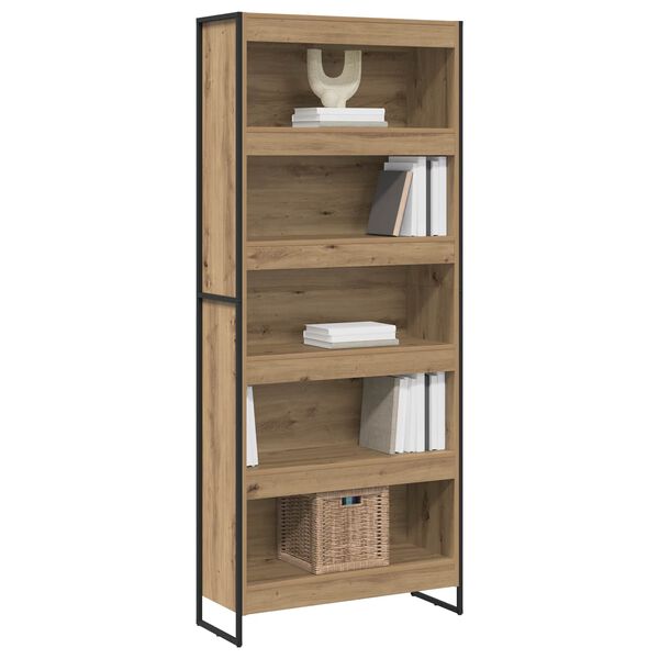 vidaXL Dulap pentru cărți 2 pcs Stejar artizanal 80 x 30 x 155 cm