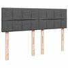 vidaXL Pat continental cu saltea, gri &icirc;nchis, 160x200 cm, țesătură