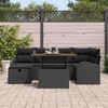 vidaXL Set de canapele pentru grădină cu pernă 7 pcs Negru Rattan poli