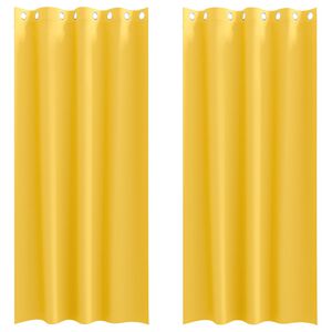 vidaXL Perdele Opaque cu Inel 2 buc. Galben muștar 245 x 140 cm