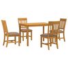 vidaXL Set de dining 5 buc. Gri Lemn de stejar masiv