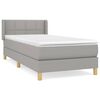 vidaXL Pat continental cu saltea, gri deschis, 80x200 cm, textil