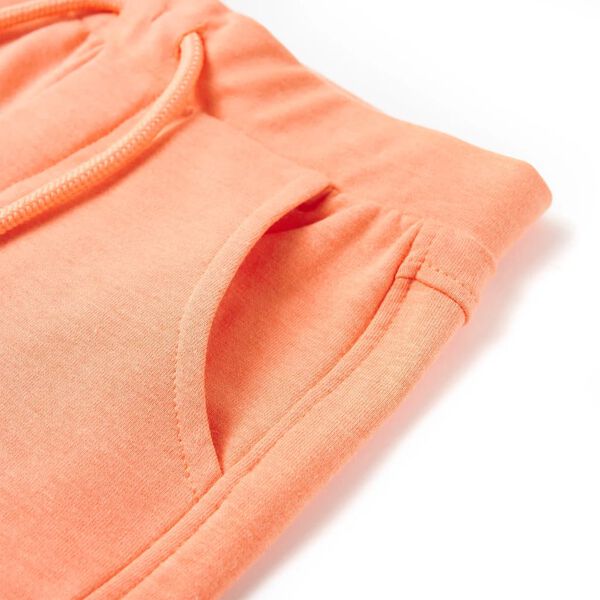 Pantaloni scurți pentru copii cu șnur, portocaliu neon, 140