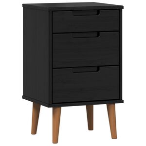 vidaXL Dulap de noapte MOLDE Negru 40 x 35 x 65 cm Lemn masiv de pin
