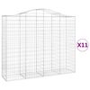 vidaXL Coș gabion arcuit, 11 buc, 200x50x160/180 cm, fier galvanizat