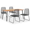 vidaXL Set mobilier de exterior 5 piese lemn masiv acacia și poliratan