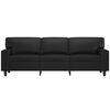 vidaXL Canapea cu 3 locuri, negru, 180 cm, piele ecologică