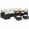 vidaXL Set de canapele pentru grădină cu pernă 10 pcs Negru poliratan