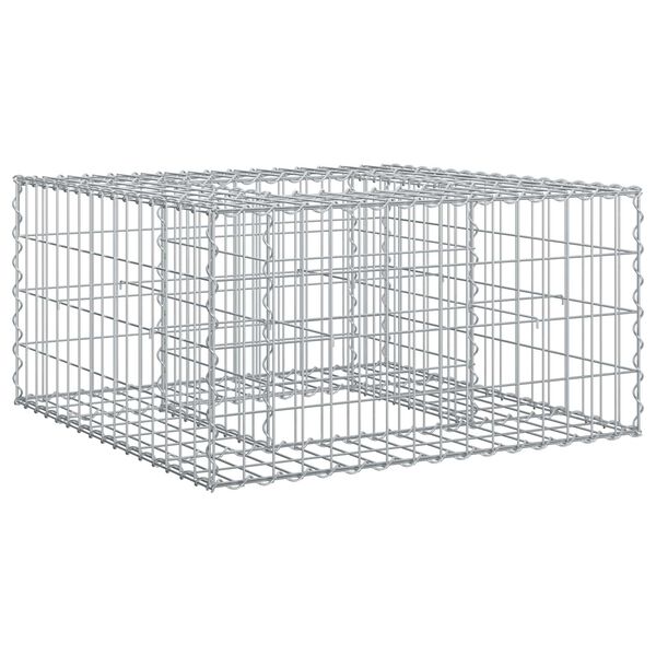 vidaXL Pat ridicat din gabion Argintiu 80 x 80 x 40 cm Oțel Galvanizat