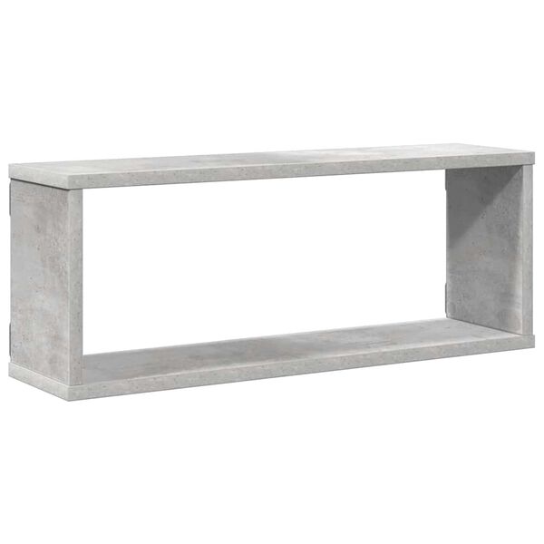 vidaXL Rafturi de perete cub, 4 buc, gri beton, 60x15x23 cm, PAL