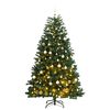 vidaXL Brad Crăciun artificial articulat cu 300 LED-uri/globuri 210 cm