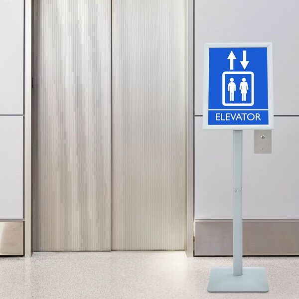 vidaXL Suport poster tip pedestal Argintiu 32,5 x 27 x 126 cm