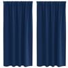 vidaXL Perdele Opaque cu Inel 2 pcs Albastru &icirc;nchis 175 x 140 cm