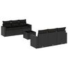 vidaXL Set canapele de grădină cu perne, 7 piese, negru, poliratan