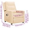 vidaXL Fotoliu de masaj electric rabatabil, crem, textil