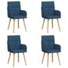 vidaXL Scaune de dining 4 pcs Țesătură albastru 60 x 56 x 96 cm