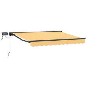 vidaXL Cadru manual de marchiză cu LED-uri Nisipiu 3,5 x 2,5 m