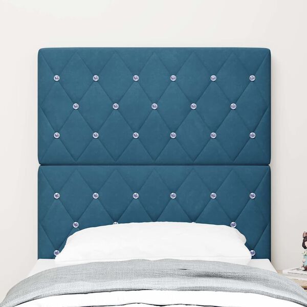 vidaXL Tăblie cap cu headboard Albastru închis 80 cm Piele artificială