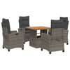 vidaXL Set mobilier de grădină cu perne, 5 piese, gri, poliratan