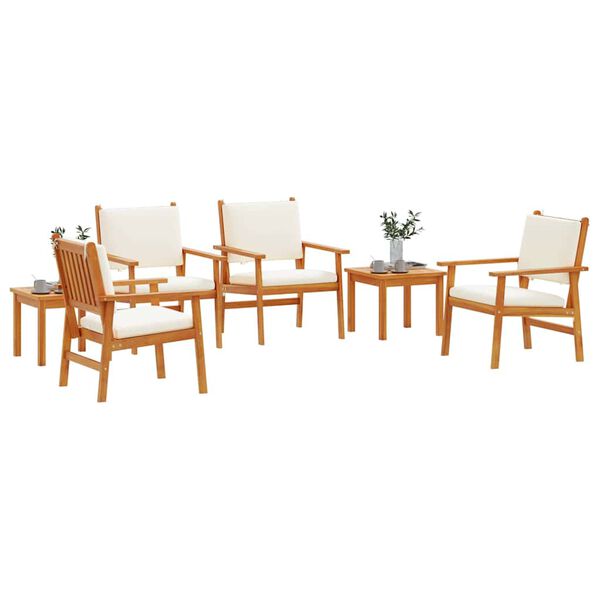 vidaXL Set de canapele pentru grădină 6 pcs Maro Lemn Solid de Acacia