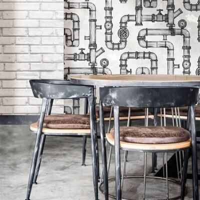 Noordwand Tapet „Urban Friends & Coffee Bricks”, gri și alb