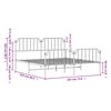 vidaXL Cadru pat metalic cu tăblie de cap/picioare&nbsp;, alb, 183x213 cm