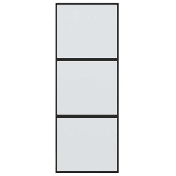 vidaXL Ușă glisantă, negru, 76x205 cm, sticlă securizată și aluminiu