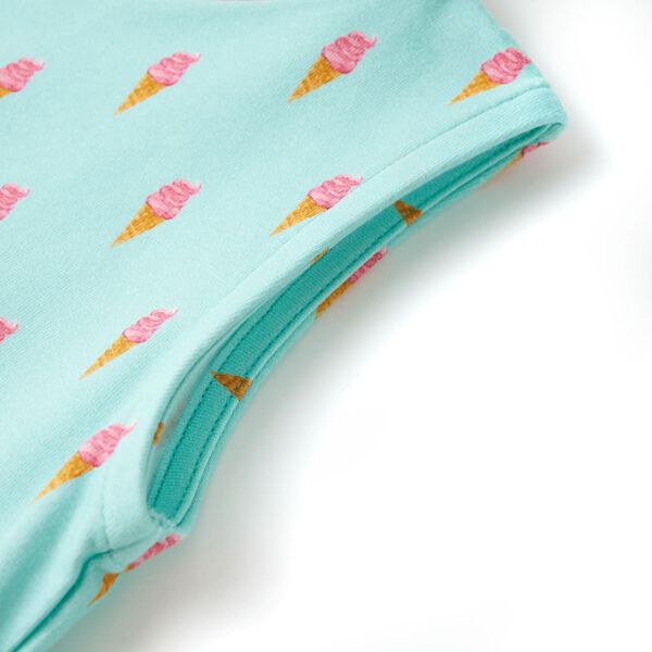 Rochie pentru copii cu șnur în talie, verde mentă deschis, 116