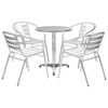 vidaXL Set mobilier de exterior, 5 piese, argintiu, aluminiu