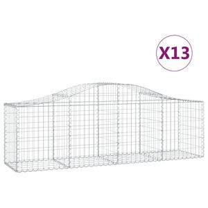 vidaXL Coșuri gabion arcuite 13 buc, 200x50x60/80 cm, fier galvanizat