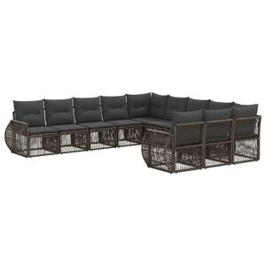 vidaXL Set de canapele pentru grădină 11 buc. Gri și gri &icirc;nchis