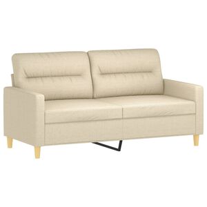 vidaXL Canapea cu 2 locuri, crem, 140 cm, material textil