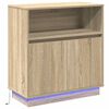vidaXL Bufet LED Stejar Sonoma 71 x 34,5 x 75 cm Lemn prelucrat
