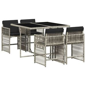 vidaXL Set mobilier de grădină cu perne, 5 piese gri deschis poliratan