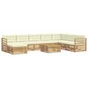 vidaXL Set de canapele de exterior 9 buc. Alb și crem Poliester