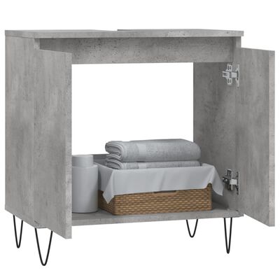 vidaXL Dulap de baie, gri beton, 58x33x60 cm, lemn prelucrat