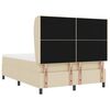 vidaXL Pat cu arcuri cu saltea cu headboard Crem 140 x 190 cm țesătură