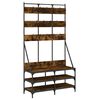 vidaXL Suport de haine cu raft de pantofi stejar fumuriu, 100x40x184cm
