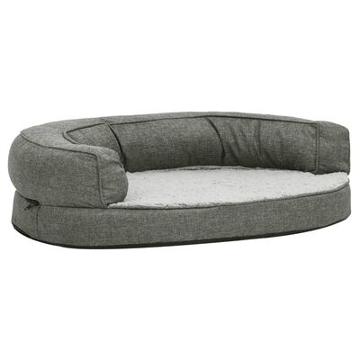 vidaXL Saltea ergonomică pat de câini, gri, 75x53 cm, aspect in/fleece