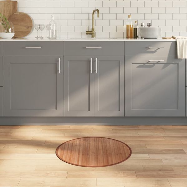 vidaXL Covor rotund, natural, 60 cm, bambus
