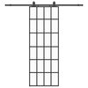 vidaXL Ușă glisantă cu set de feronerie neagră 76x205 cm Sticlă ESG