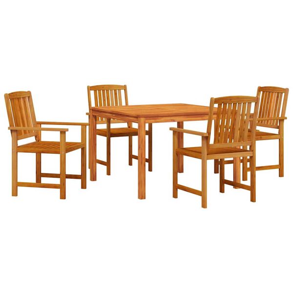 vidaXL Set de masă pentru grădină 5 pcs Maro Lemn Solid de Acacia