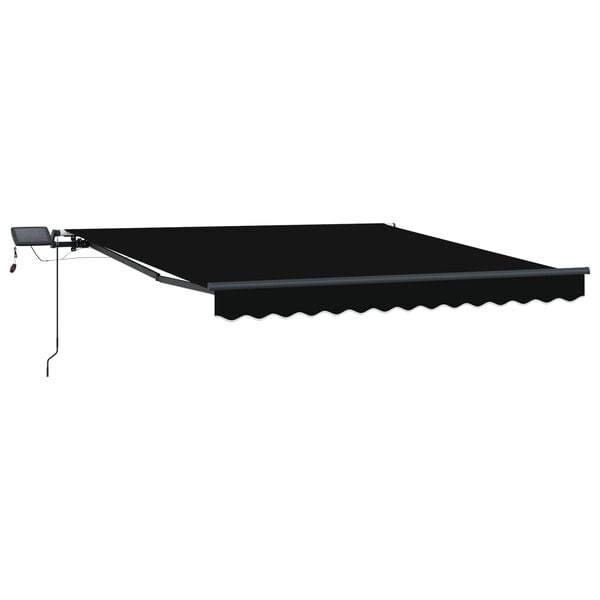 vidaXL Cortina Retractabilă Manual Negru 300 x 250 cm țesătură