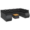 vidaXL Set canapele de grădină cu perne, 10 piese, negru, poliratan